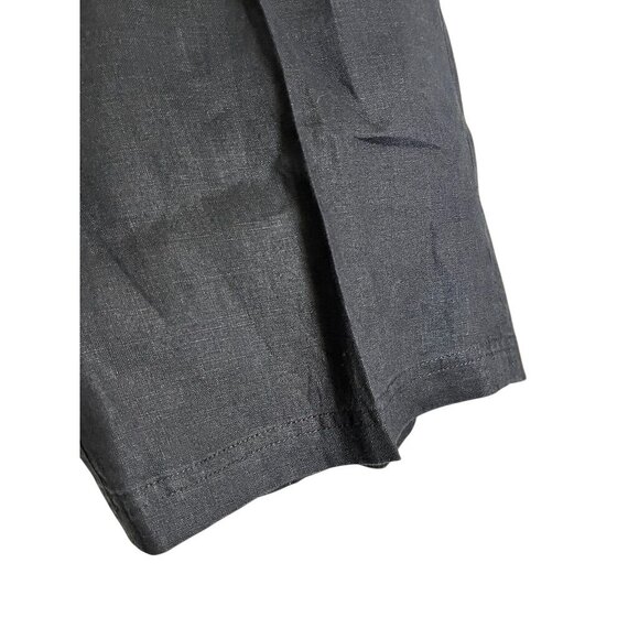 Coldwater Creek Linen Pant 16 Black Belted Neutral Classic Chic Preppy - Picture 3 of 12